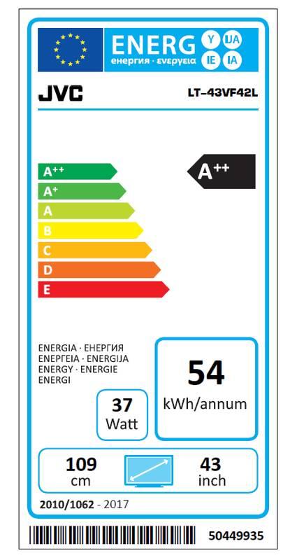 Televize JVC LT-43VF42L černá, Televize, JVC, LT-43VF42L, černá
