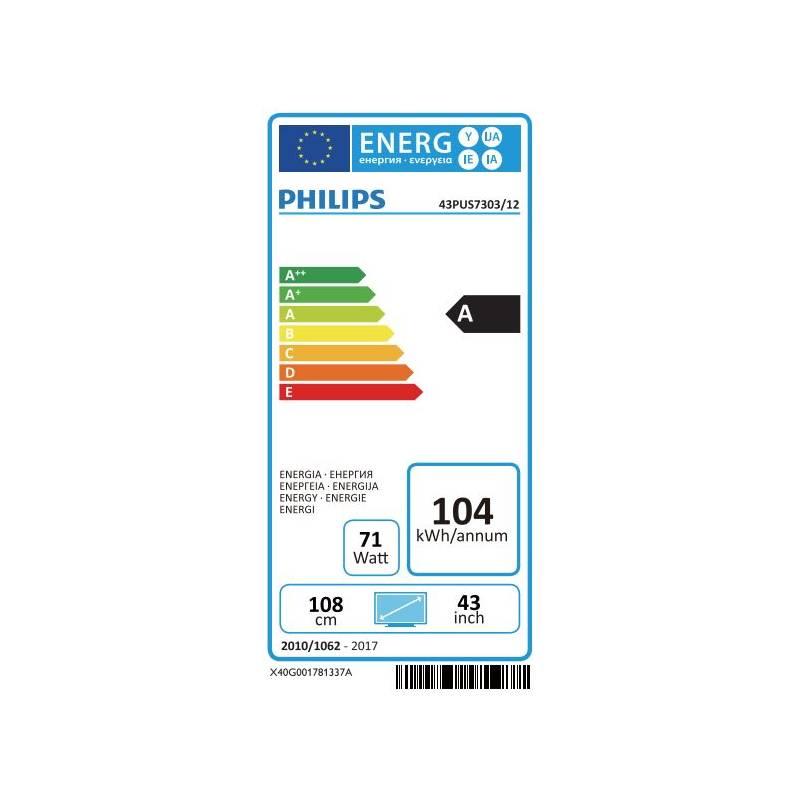 Televize Philips 43PUS7303 stříbrná