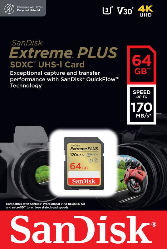 Paměťová karta SanDisk SDXC Extreme Plus 64GB UHS-I U3