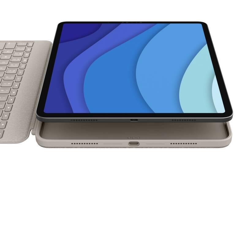 Pouzdro na tablet Logitech Combo Touch na Apple iPad Pro 12,9" UK béžové