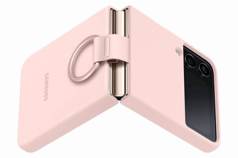 Kryt na mobil Samsung Galaxy Z Flip4 Silicone Cover with ring růžový