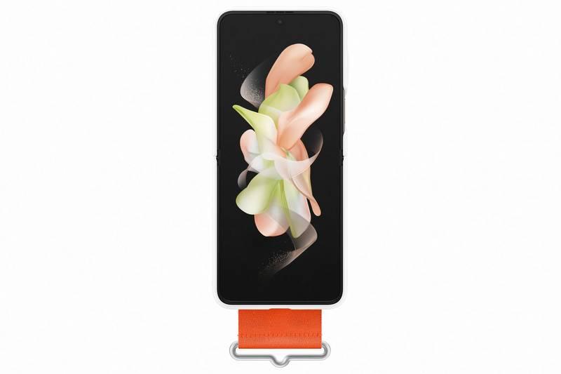 Kryt na mobil Samsung Galaxy Z Flip4 Silicone cover with strap bílý