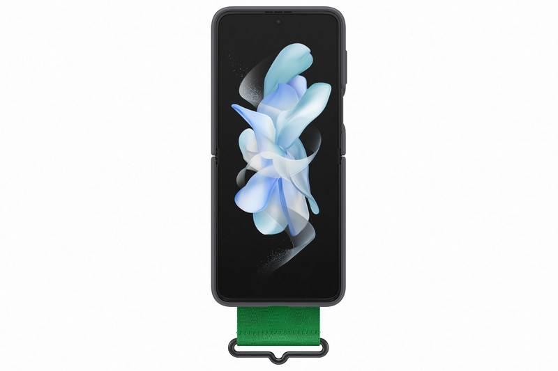 Kryt na mobil Samsung Galaxy Z Flip4 Silicone cover with strap černý