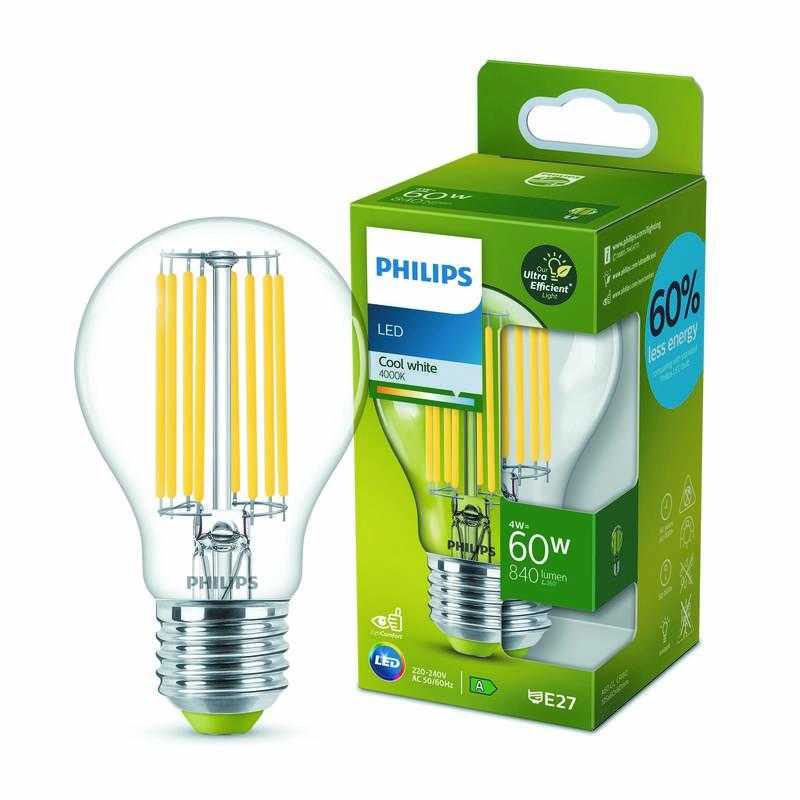 Žárovka LED Philips klasik, 4W, E27, studená bílá, Žárovka, LED, Philips, klasik, 4W, E27, studená, bílá