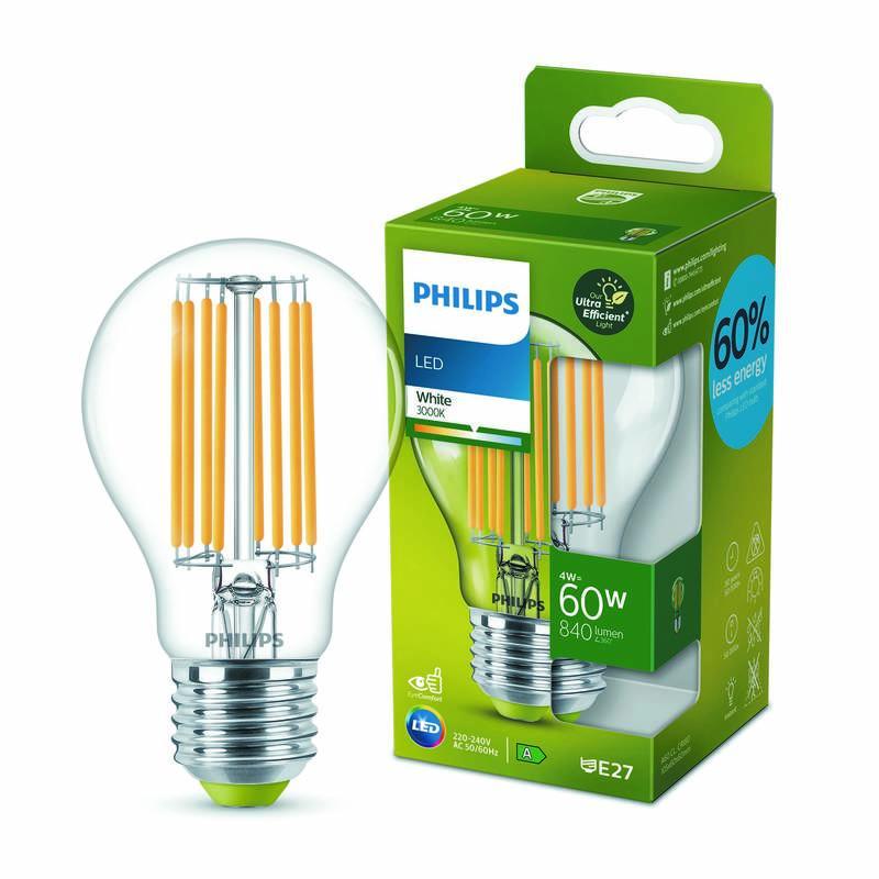 Žárovka LED Philips klasik, 4W, E27, teplá bílá, Žárovka, LED, Philips, klasik, 4W, E27, teplá, bílá