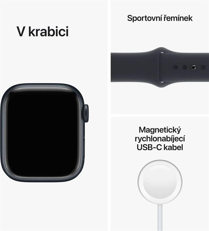 Chytré hodinky Apple Watch Series 8 GPS 41mm pouzdro z temně inkoustového hliníku - temně inkoustový sportovní řemínek, Chytré, hodinky, Apple, Watch, Series, 8, GPS, 41mm, pouzdro, z, temně, inkoustového, hliníku, temně, inkoustový, sportovní, řemínek