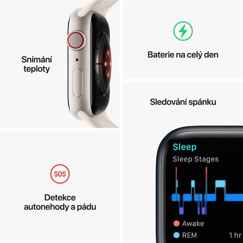 Chytré hodinky Apple Watch Series 8 GPS Cellular 41mm pouzdro ze zlaté nerezové oceli - hvězdně bílý sportovní řemínek, Chytré, hodinky, Apple, Watch, Series, 8, GPS, Cellular, 41mm, pouzdro, ze, zlaté, nerezové, oceli, hvězdně, bílý, sportovní, řemínek