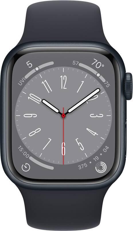 Chytré hodinky Apple Watch Series 8 GPS Cellular 45mm pouzdro z temně inkoustového hliníku - temně inkoustový sportovní řemínek