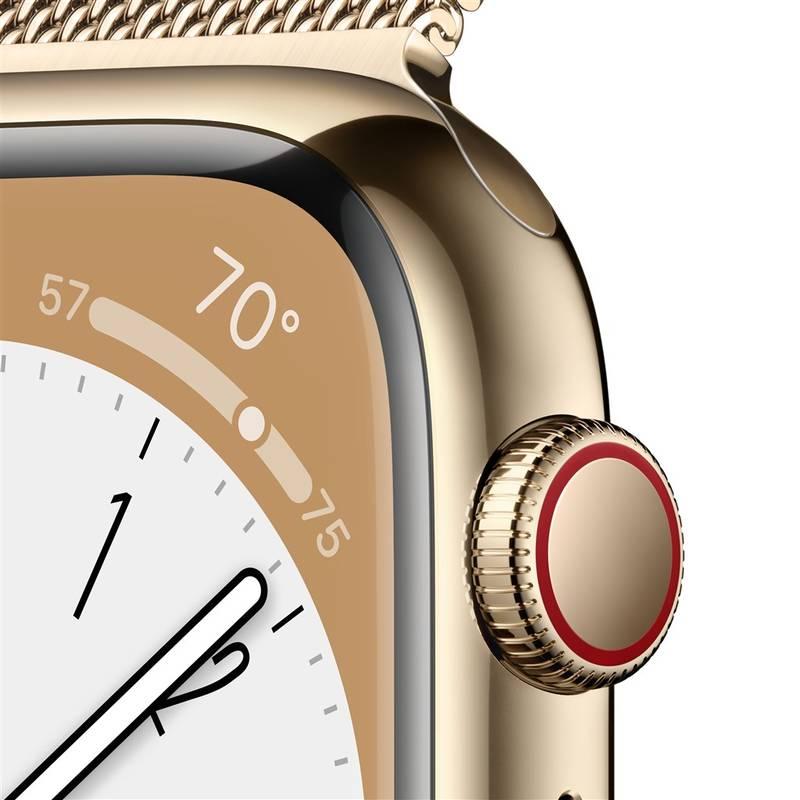 Chytré hodinky Apple Watch Series 8 GPS Cellular 45mm pouzdro ze zlaté nerezové oceli - zlatý milánský tah, Chytré, hodinky, Apple, Watch, Series, 8, GPS, Cellular, 45mm, pouzdro, ze, zlaté, nerezové, oceli, zlatý, milánský, tah