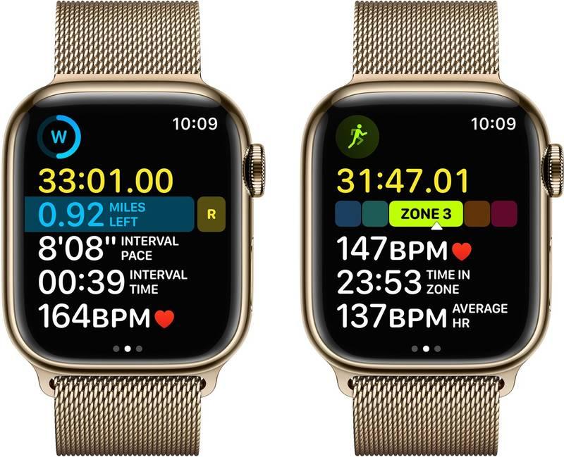 Chytré hodinky Apple Watch Series 8 GPS Cellular 45mm pouzdro ze zlaté nerezové oceli - zlatý milánský tah, Chytré, hodinky, Apple, Watch, Series, 8, GPS, Cellular, 45mm, pouzdro, ze, zlaté, nerezové, oceli, zlatý, milánský, tah