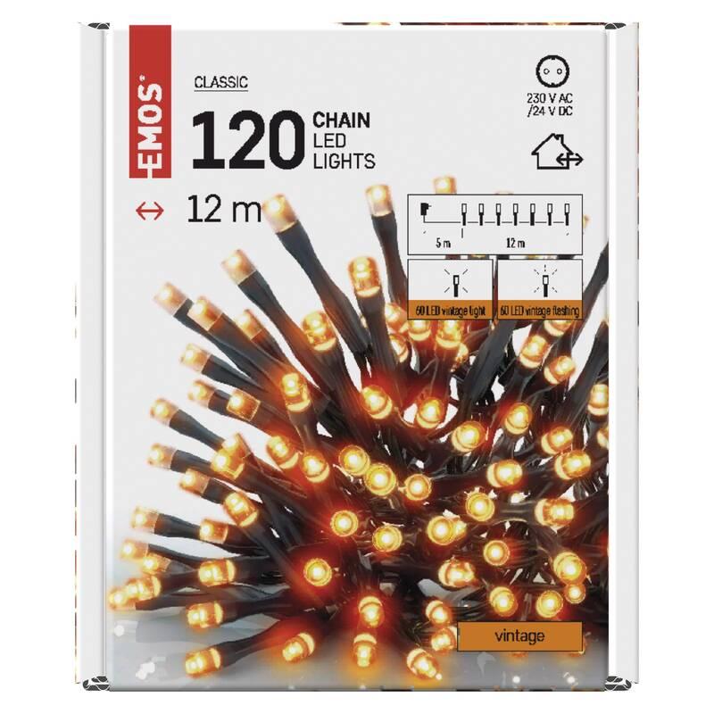 Vánoční osvětlení EMOS 120 LED řetěz - 12 m, pulzující, venkovní i vnitřní, vintage, Vánoční, osvětlení, EMOS, 120, LED, řetěz, 12, m, pulzující, venkovní, i, vnitřní, vintage