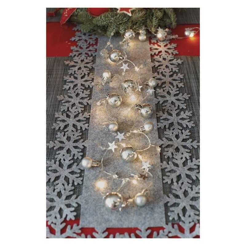 Vánoční osvětlení EMOS 20 LED girlanda - stříbrné koule s hvězdami, 1,9 cm, 2x AA, vnitřní, teplá bílá, Vánoční, osvětlení, EMOS, 20, LED, girlanda, stříbrné, koule, s, hvězdami, 1,9, cm, 2x, AA, vnitřní, teplá, bílá