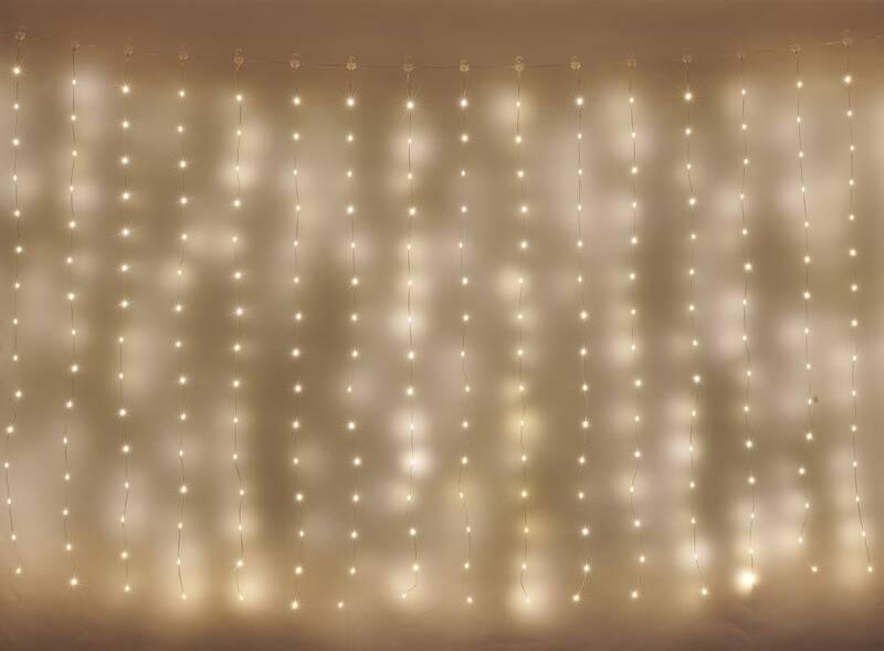 Vánoční osvětlení EMOS 400 LED nano řetěz - 2,9 × 2 m, záclona, venkovní i vnitřní, teplá bílá