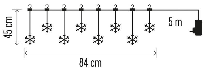 Vánoční osvětlení EMOS 8 LED girlanda - sněhové vločky, 84 cm, venkovní i vnitřní, teplá bílá, Vánoční, osvětlení, EMOS, 8, LED, girlanda, sněhové, vločky, 84, cm, venkovní, i, vnitřní, teplá, bílá