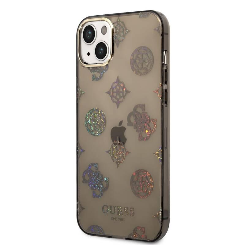 Kryt na mobil Guess Peony Glitter na Apple iPhone 14 Plus černý