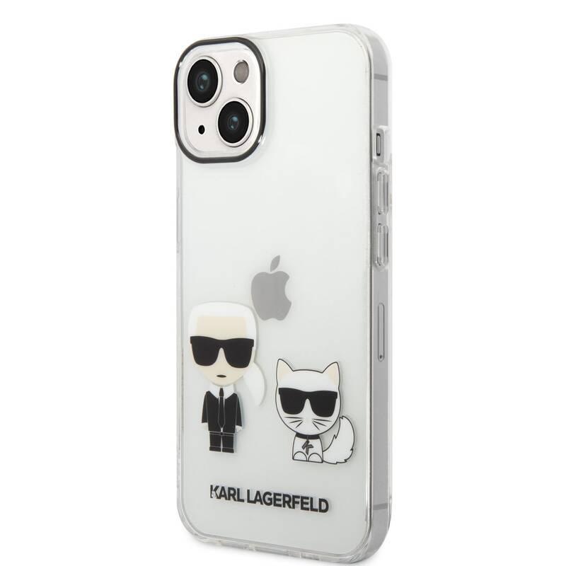 Kryt na mobil Karl Lagerfeld Ikonik Karl and Choupette na Apple iPhone 14 Plus průhledný