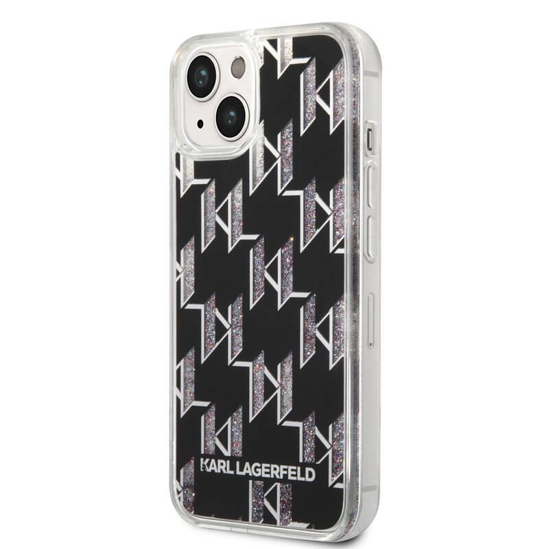 Kryt na mobil Karl Lagerfeld Monogram Liquid Glitter na Apple iPhone 14 černý, Kryt, na, mobil, Karl, Lagerfeld, Monogram, Liquid, Glitter, na, Apple, iPhone, 14, černý