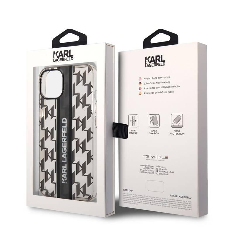 Kryt na mobil Karl Lagerfeld Monogram Vertical Stripe na Apple iPhone 14 Plus černý