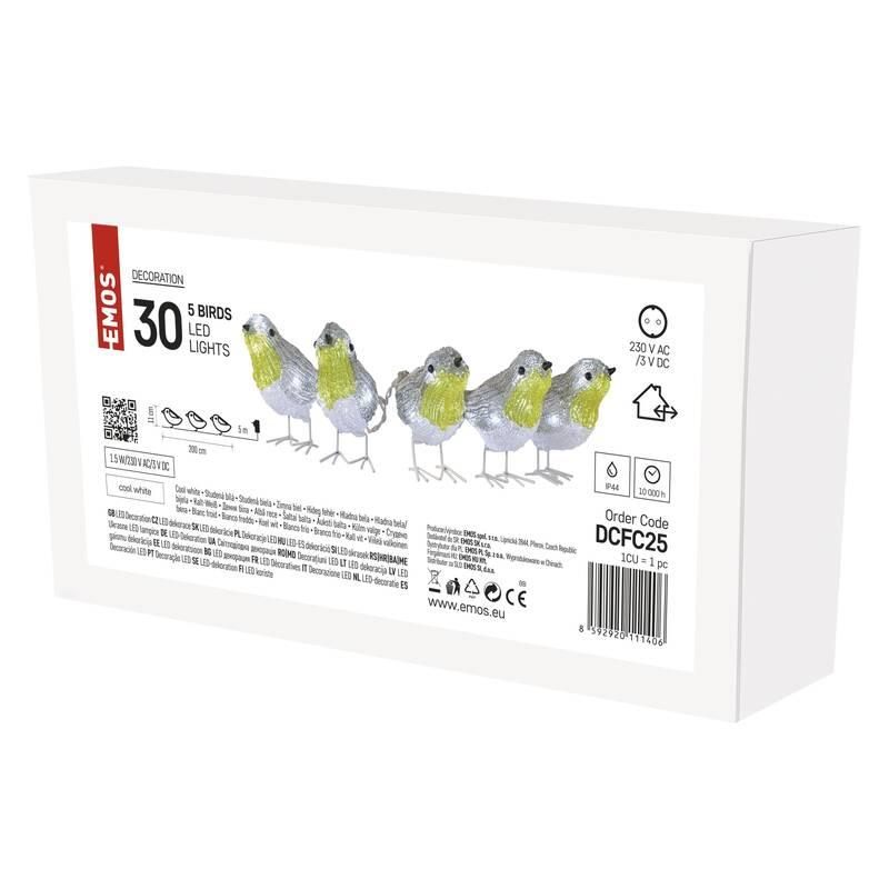 LED dekorace EMOS 30 LED ptáčci, 11 cm, venkovní i vnitřní, studená bílá, LED, dekorace, EMOS, 30, LED, ptáčci, 11, cm, venkovní, i, vnitřní, studená, bílá
