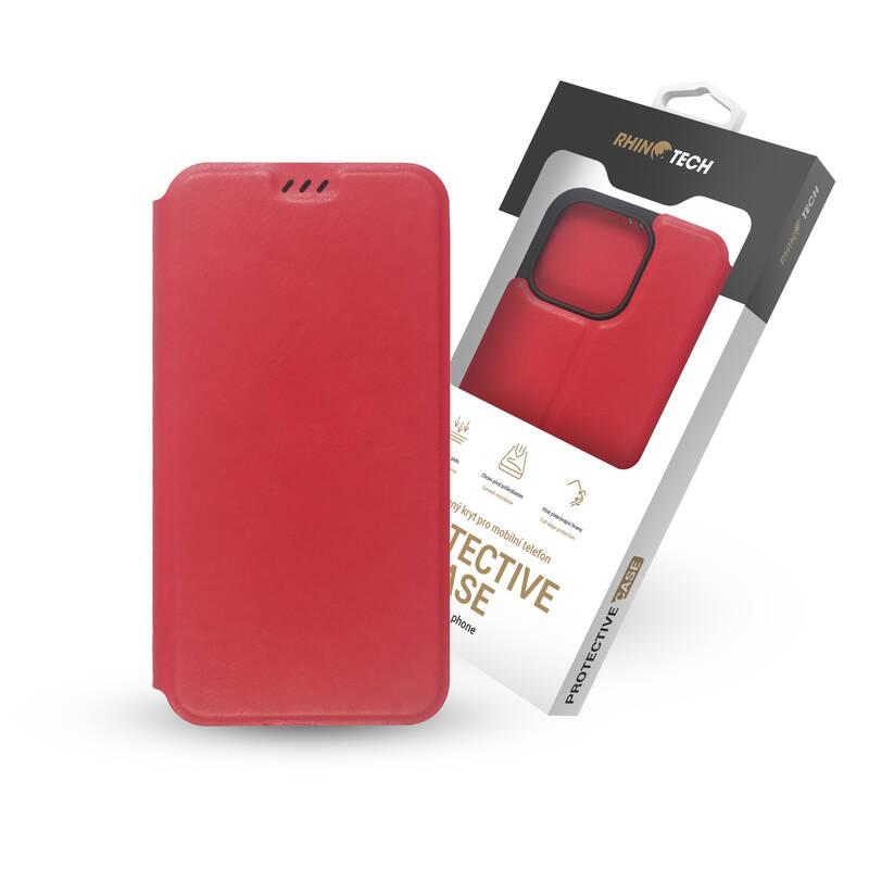 Pouzdro na mobil flipové RhinoTech FLIP Eco Case na Apple iPhone 14 Pro červené