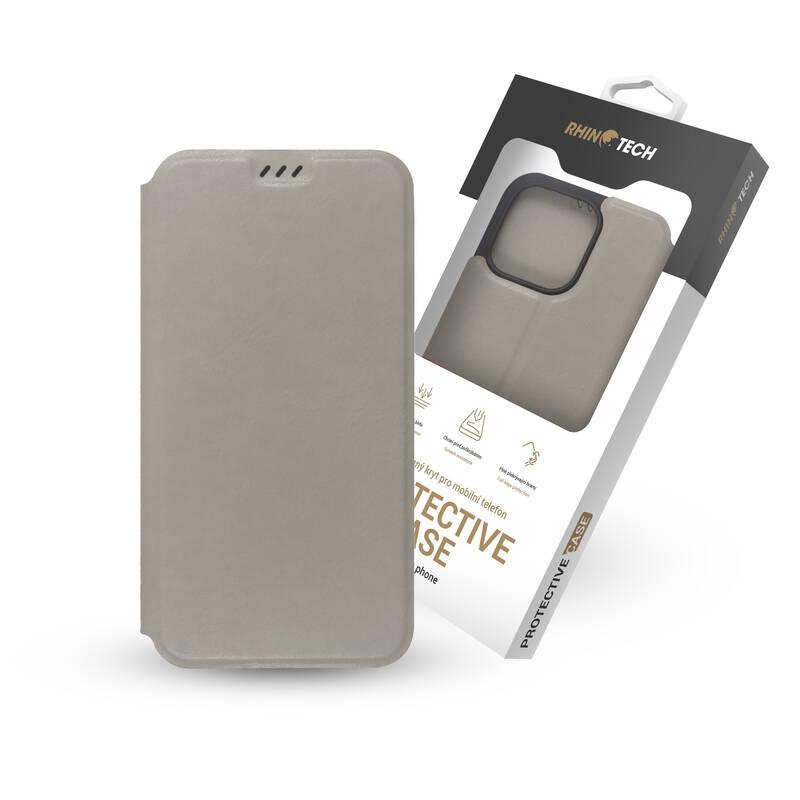 Pouzdro na mobil flipové RhinoTech FLIP Eco Case na Apple iPhone 14 šedé