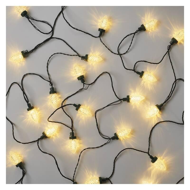 Vánoční osvětlení EMOS 50 LED řetěz - 9,8 m, šišky, venkovní i vnitřní, teplá bílá