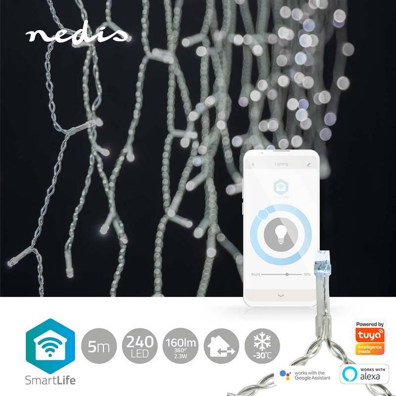 Vánoční osvětlení Nedis SmartLife LED, Wi-Fi, Studená Bílá, 240 LED, 5 m, Android IOS, Vánoční, osvětlení, Nedis, SmartLife, LED, Wi-Fi, Studená, Bílá, 240, LED, 5, m, Android, IOS