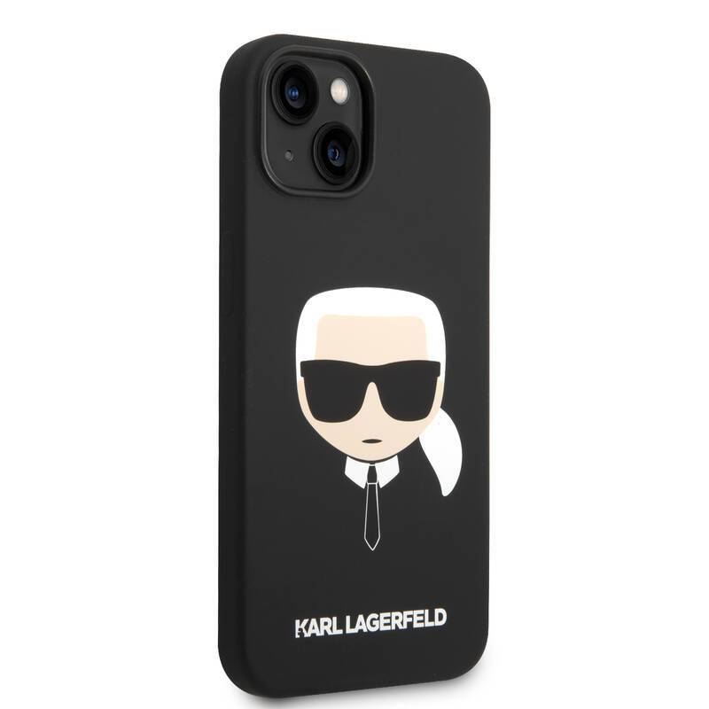 Kryt na mobil Karl Lagerfeld Liquid Silicone Karl Head na Apple iPhone 14 černý