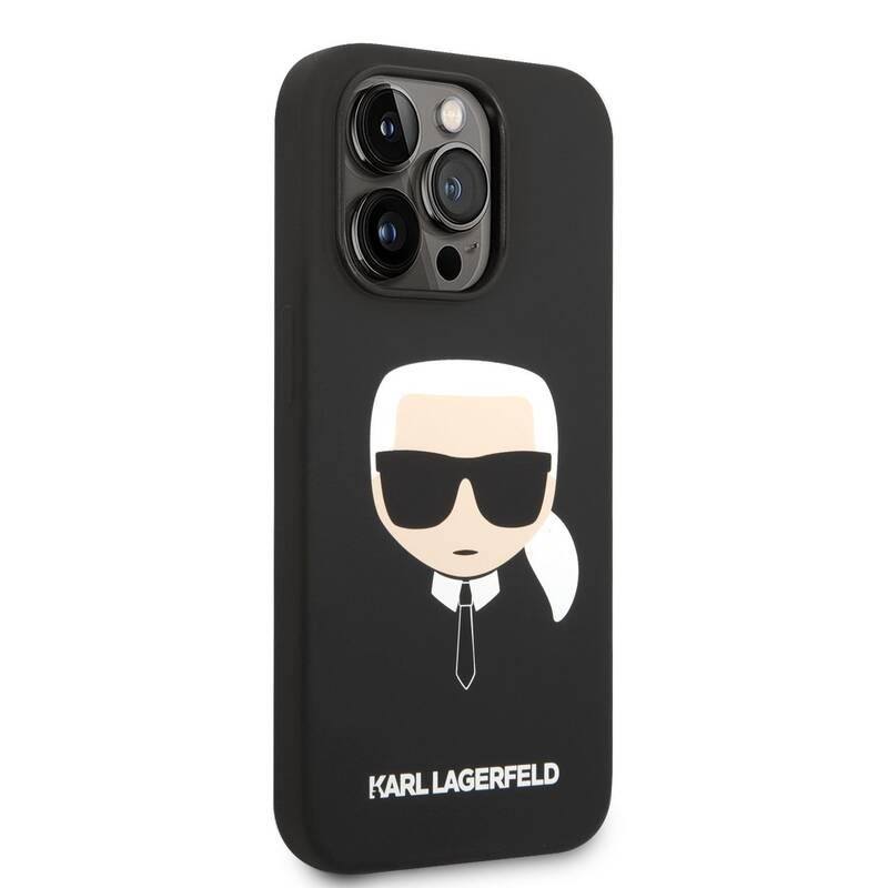 Kryt na mobil Karl Lagerfeld Liquid Silicone Karl Head na Apple iPhone 14 Pro černý