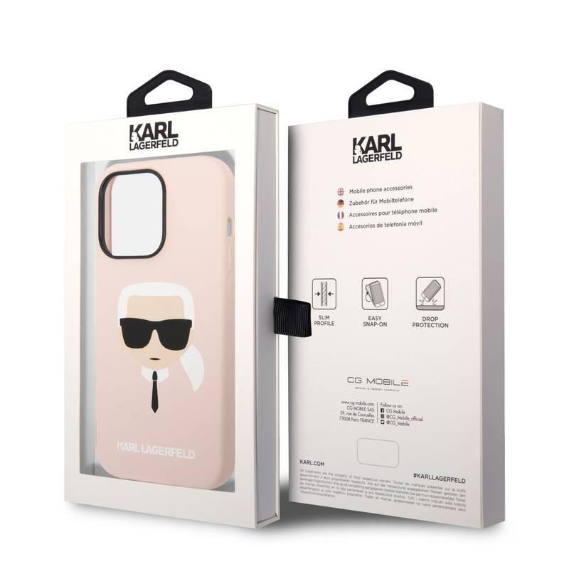 Kryt na mobil Karl Lagerfeld Liquid Silicone Karl Head na Apple iPhone 14 Pro Max růžový, Kryt, na, mobil, Karl, Lagerfeld, Liquid, Silicone, Karl, Head, na, Apple, iPhone, 14, Pro, Max, růžový