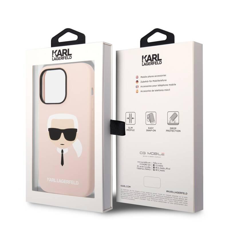 Kryt na mobil Karl Lagerfeld Liquid Silicone Karl Head na Apple iPhone 14 Pro růžový, Kryt, na, mobil, Karl, Lagerfeld, Liquid, Silicone, Karl, Head, na, Apple, iPhone, 14, Pro, růžový