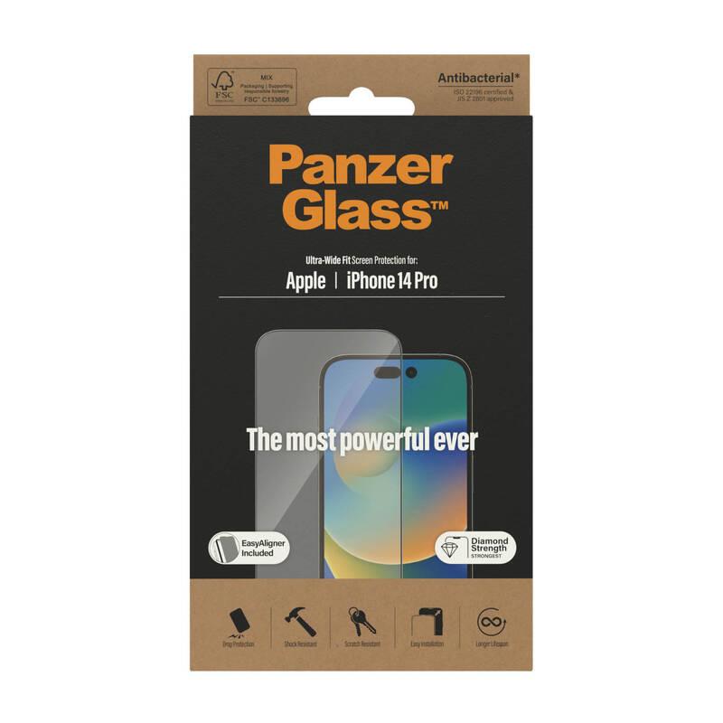 Tvrzené sklo PanzerGlass na Apple iPhone 14 Pro s instalačním rámečkem, Tvrzené, sklo, PanzerGlass, na, Apple, iPhone, 14, Pro, s, instalačním, rámečkem