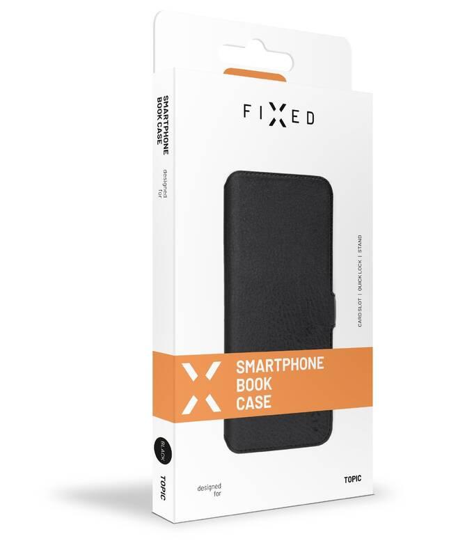 Pouzdro na mobil flipové FIXED Topic na Motorola Moto E30 černé