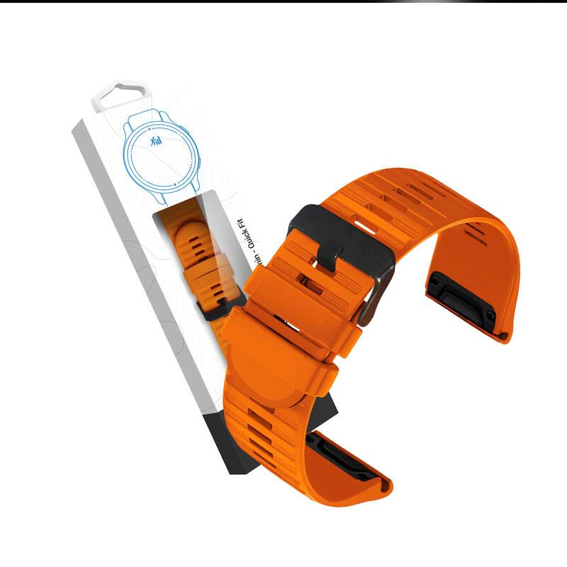 Řemínek RhinoTech pro Garmin QuickFit silikonový outdoor 26mm oranžový, Řemínek, RhinoTech, pro, Garmin, QuickFit, silikonový, outdoor, 26mm, oranžový