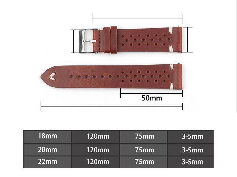 Řemínek RhinoTech univerzální Genuine Leather Quick Release 20mm červený