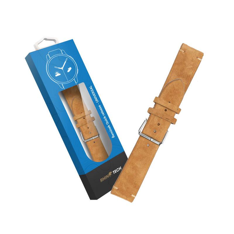 Řemínek RhinoTech univerzální Genuine Suede Leather Quick Release 20mm hnědý