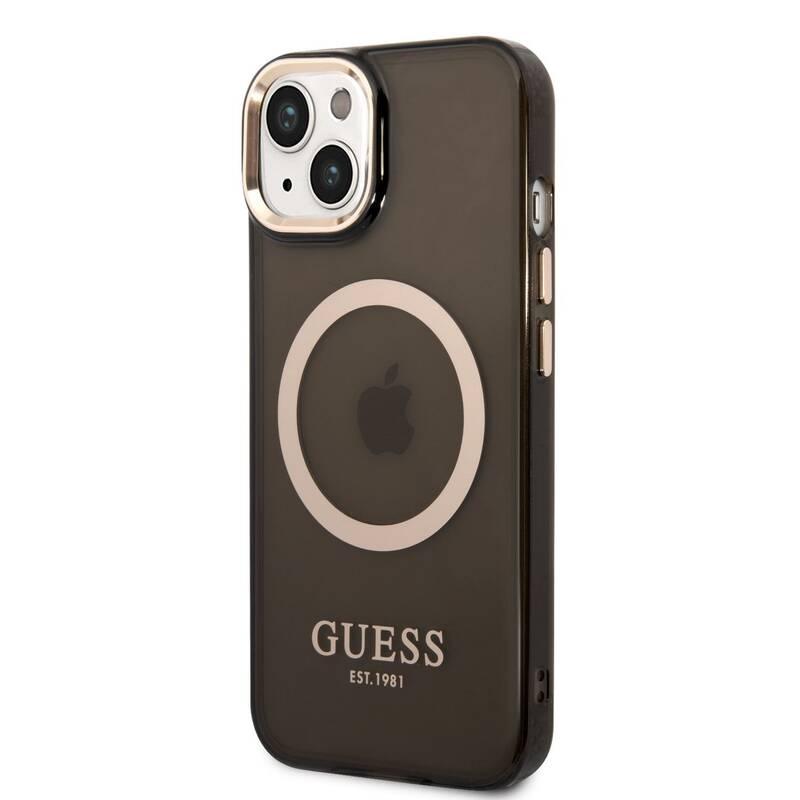 Kryt na mobil Guess Translucent MagSafe na Apple iPhone 14 černý