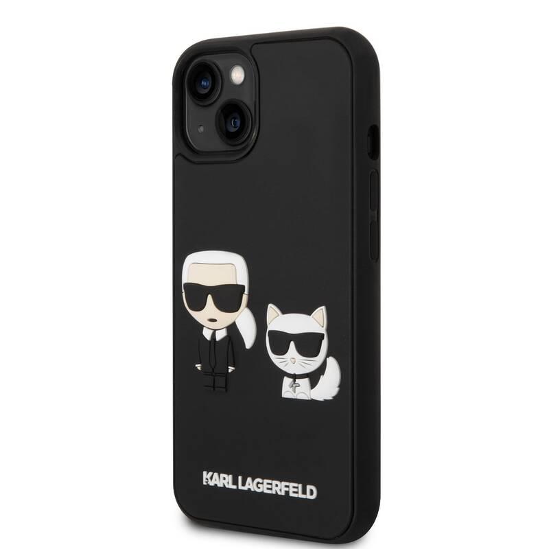 Kryt na mobil Karl Lagerfeld and Choupette 3D na Apple iPhone 14 černý, Kryt, na, mobil, Karl, Lagerfeld, Choupette, 3D, na, Apple, iPhone, 14, černý