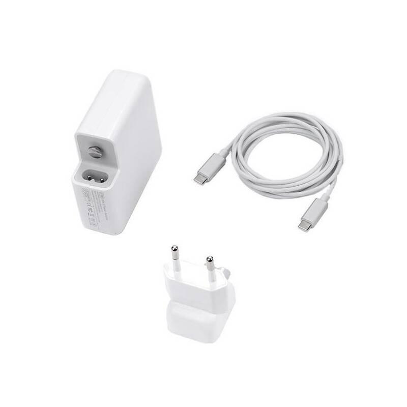 Napájecí adaptér COTECi MagSafe pro MacBook, 96 W, s kabelem USB-C USB-C, 2 m bílý