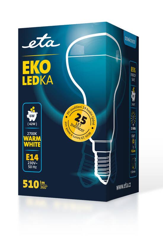 Žárovka LED ETA EKO LEDka reflektor 6W, E14, teplá bílá, Žárovka, LED, ETA, EKO, LEDka, reflektor, 6W, E14, teplá, bílá