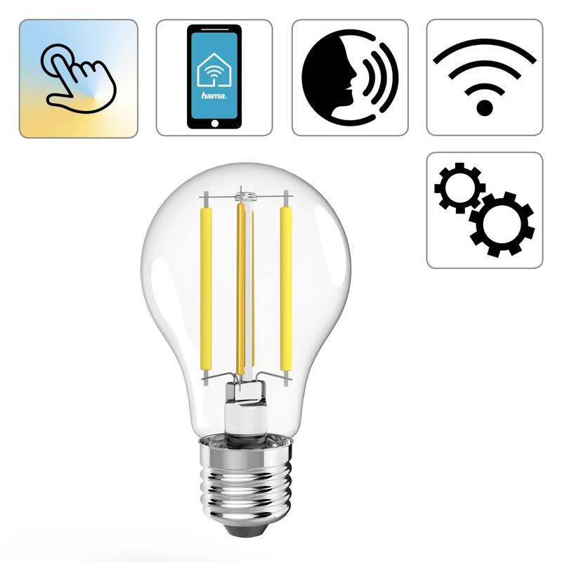 Chytrá žárovka Hama SMART WiFi LED, E27, 6,9 W, Chytrá, žárovka, Hama, SMART, WiFi, LED, E27, 6,9, W