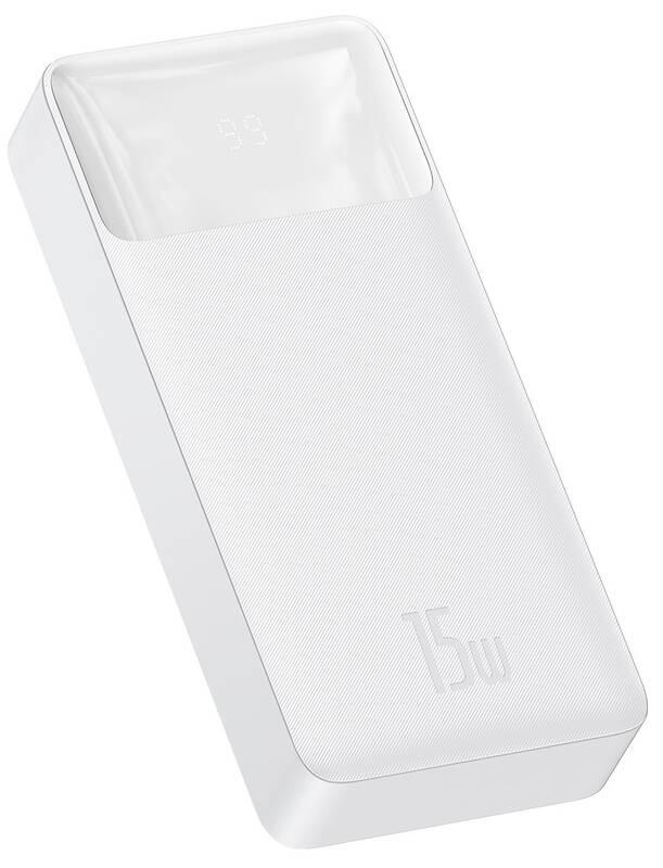 Powerbank Baseus Bipow 20000mAh 15W bílá, Powerbank, Baseus, Bipow, 20000mAh, 15W, bílá