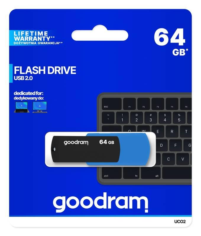 USB Flash Goodram UCO2 MIX 64GB USB 2.0 bílý modrý