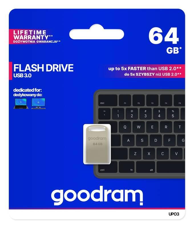 USB Flash Goodram UPO3 64GB USB 3.0 stříbrný