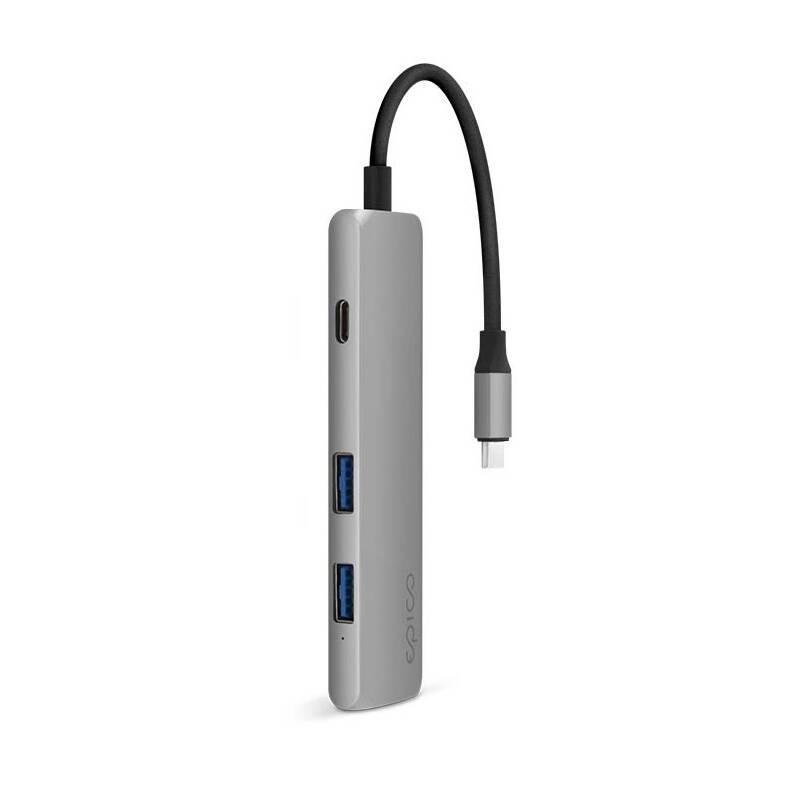 USB Hub Epico USB-C 4K HDMI, USB-C 3.0 PD 60W, 2x USB šedý, USB, Hub, Epico, USB-C, 4K, HDMI, USB-C, 3.0, PD, 60W, 2x, USB, šedý