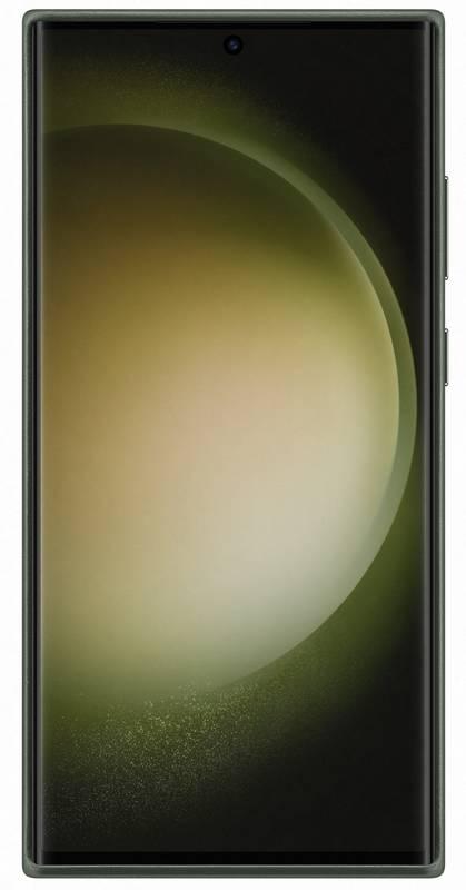 Kryt na mobil Samsung Leather na Galaxy S23 Ultra zelený