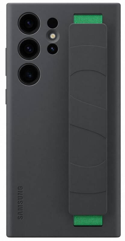 Kryt na mobil Samsung Silicone Grip s poutkem na Galaxy S23 Ultra černý
