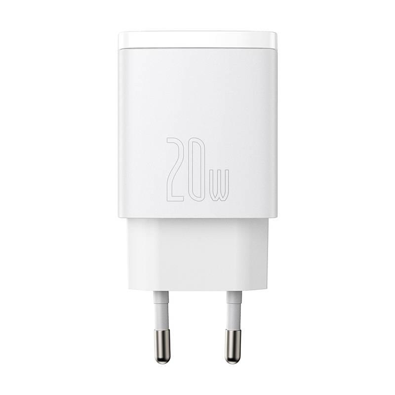 Nabíječka do sítě Baseus USB-A, USB-C, 20 W bílá, Nabíječka, do, sítě, Baseus, USB-A, USB-C, 20, W, bílá