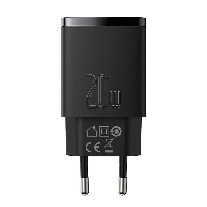 Nabíječka do sítě Baseus USB-A, USB-C, 20 W černá, Nabíječka, do, sítě, Baseus, USB-A, USB-C, 20, W, černá