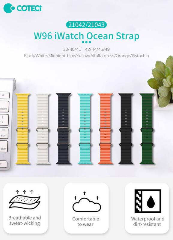 Řemínek COTECi Ocean Strap na Apple Watch 42 44 45 49mm oranžový